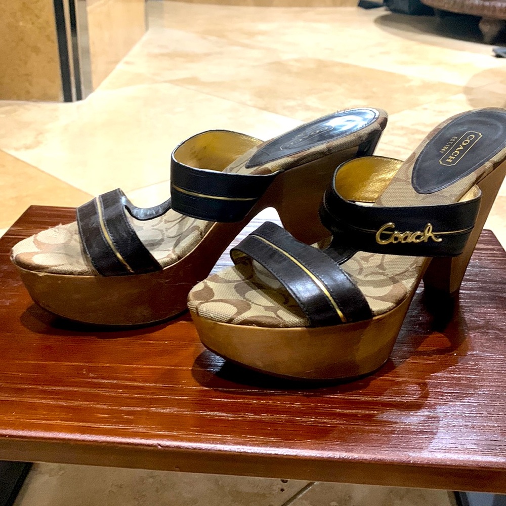Coach platform sandals